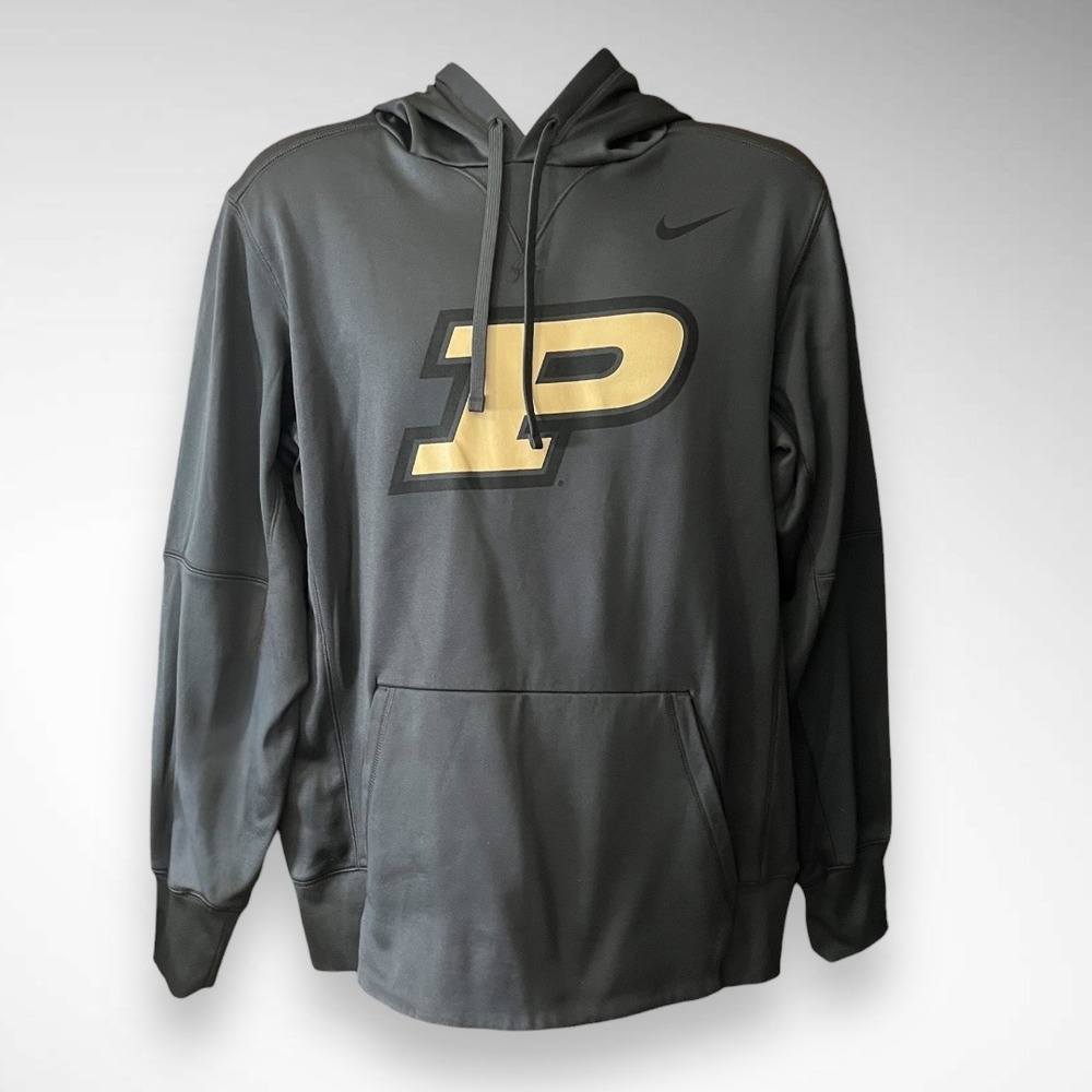 NIKE THERMA‎ FIT Men's Gray Purdue Pullover Hooded Sweatshirt Medium | EUC